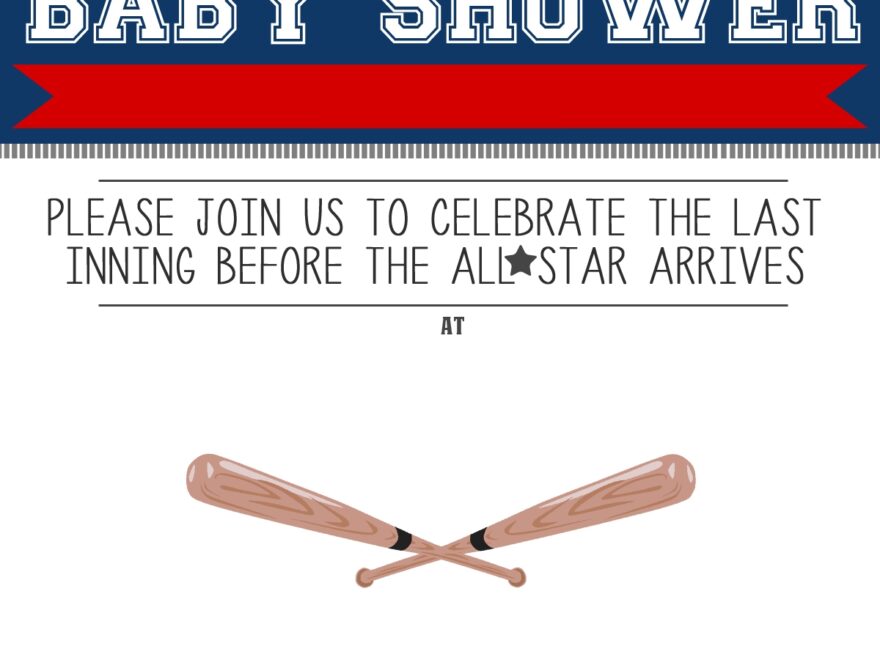 Free Printable Sports Themed Baby Top Shower Invitations