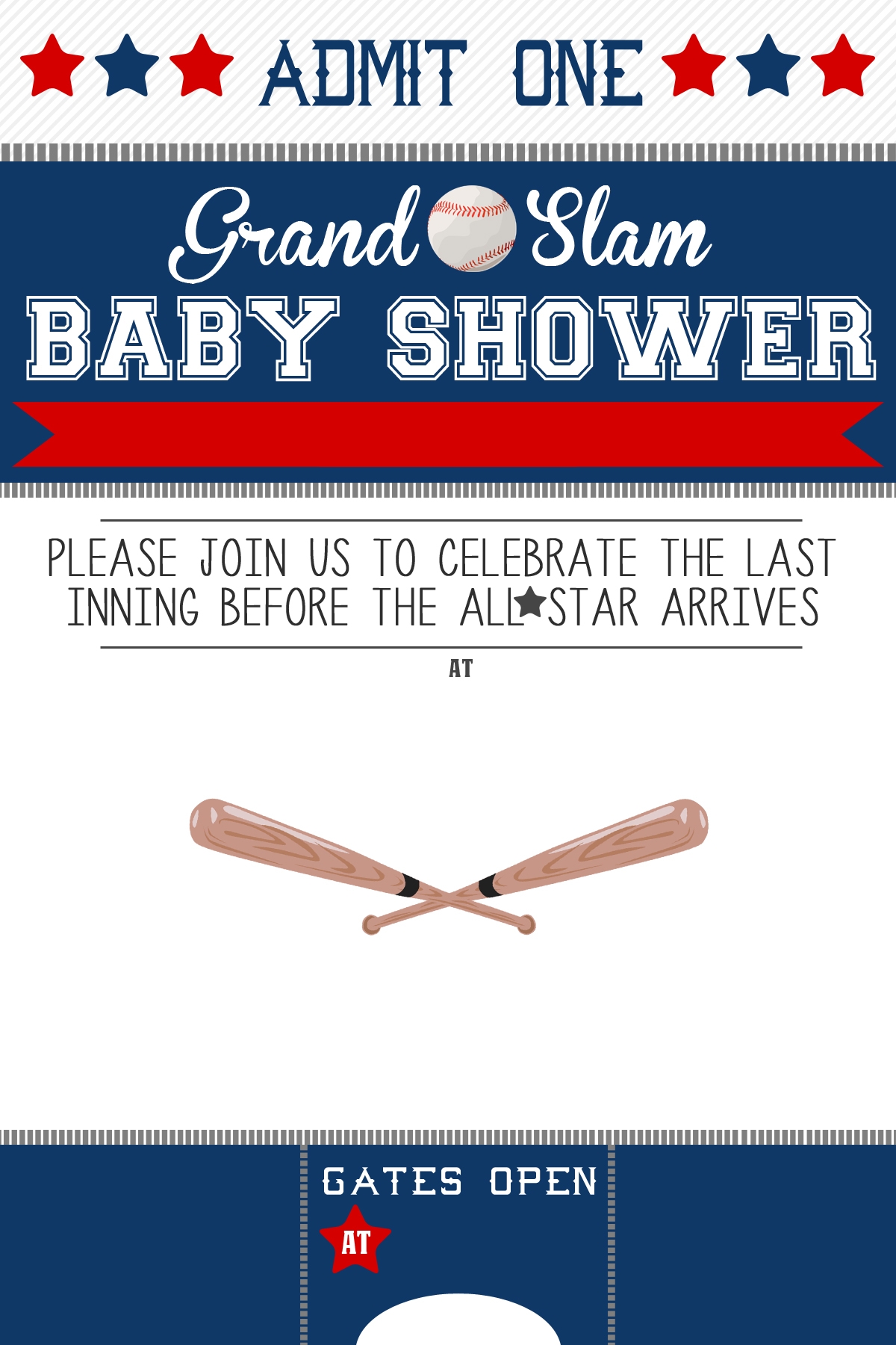 Free Printable Sports Themed Baby Top Shower Invitations
