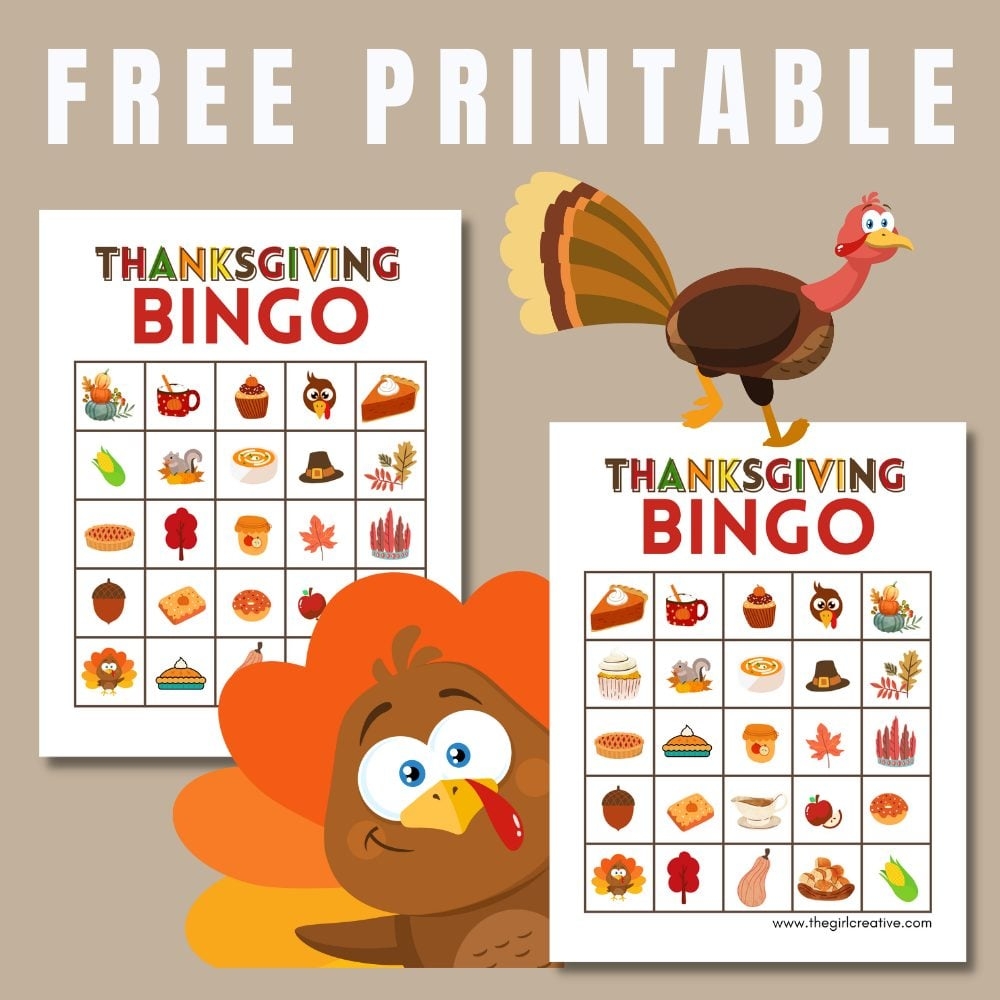Free Printable Thanksgiving Bingo Cards The Girl Creative