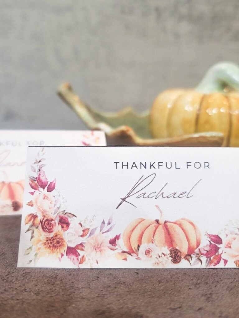 Free Printable Place Cards Thanksgiving