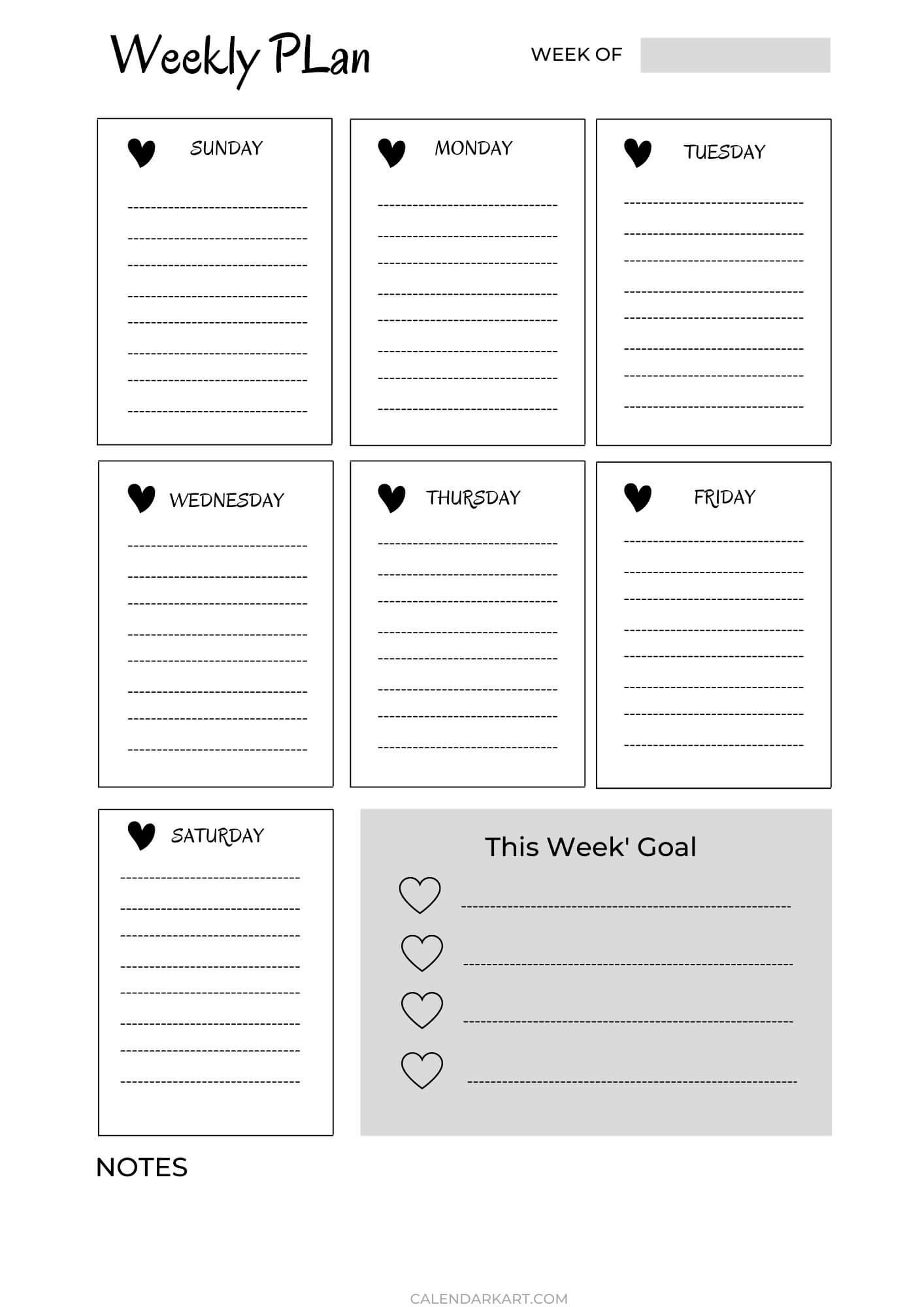 Free Planner Printables Black And White