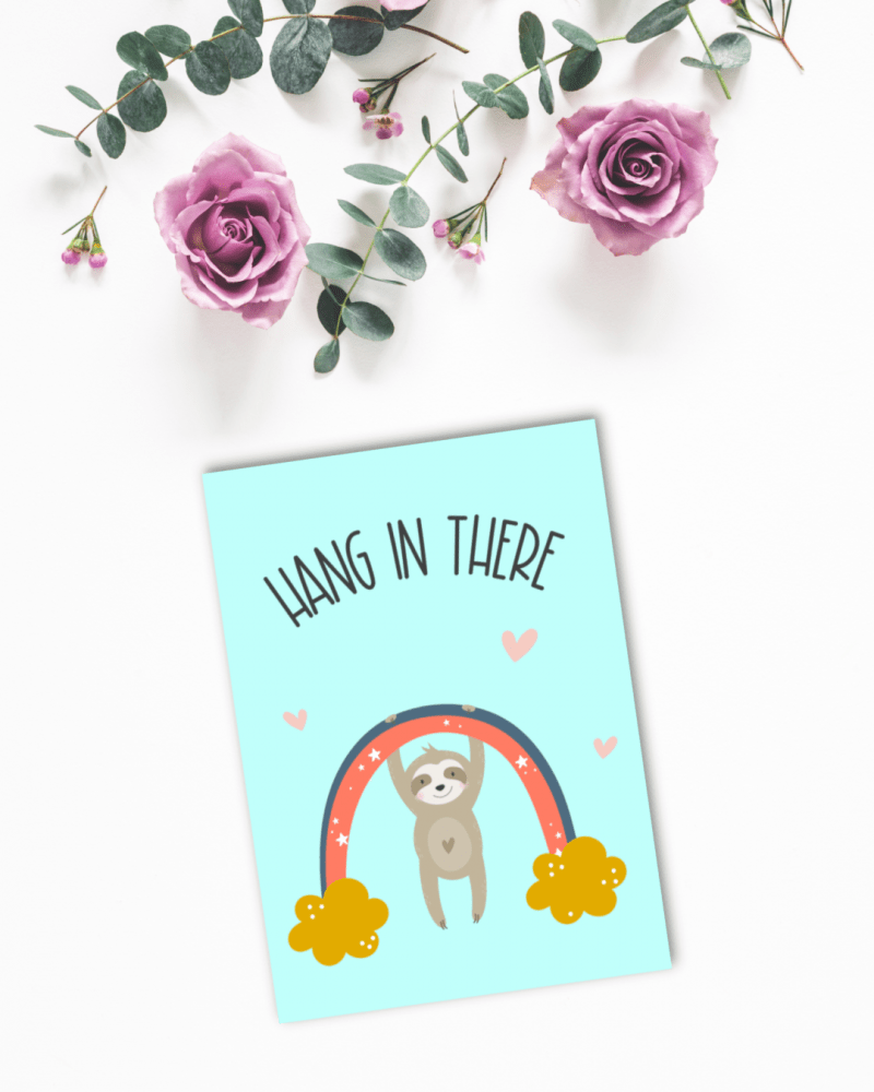 Free Sloth Birthday Card Sloth Greeting Card Printables