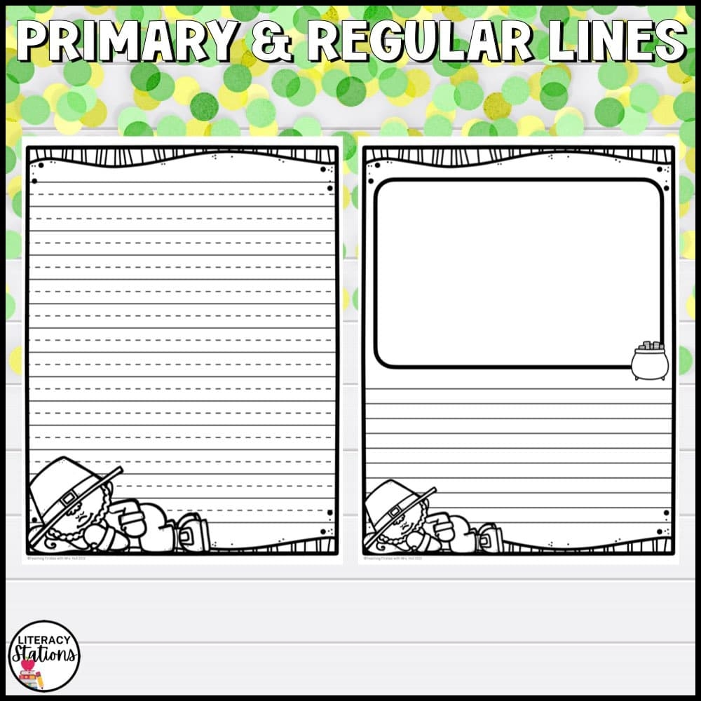 Free St Patrick s Day Writing Paper Literacy Stations