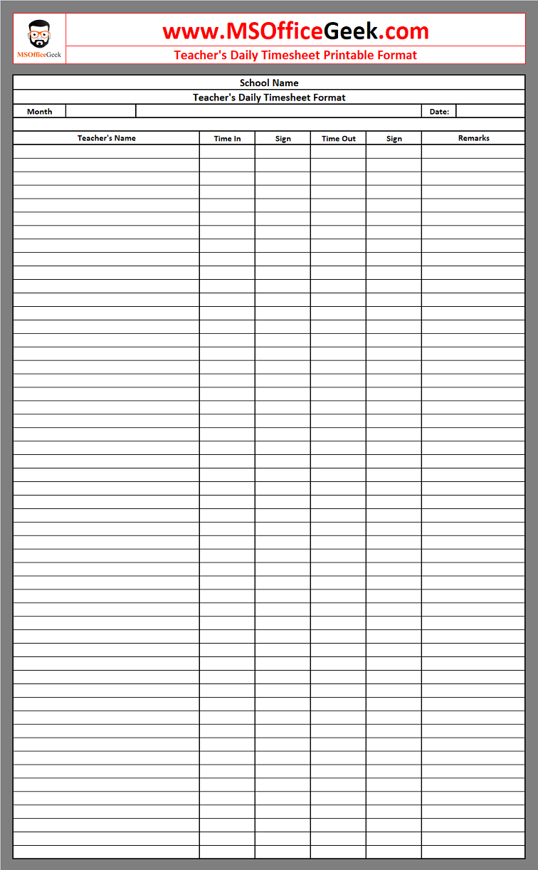 Fully Automated Teacher s Attendance Register Excel Template MSOfficeGeek