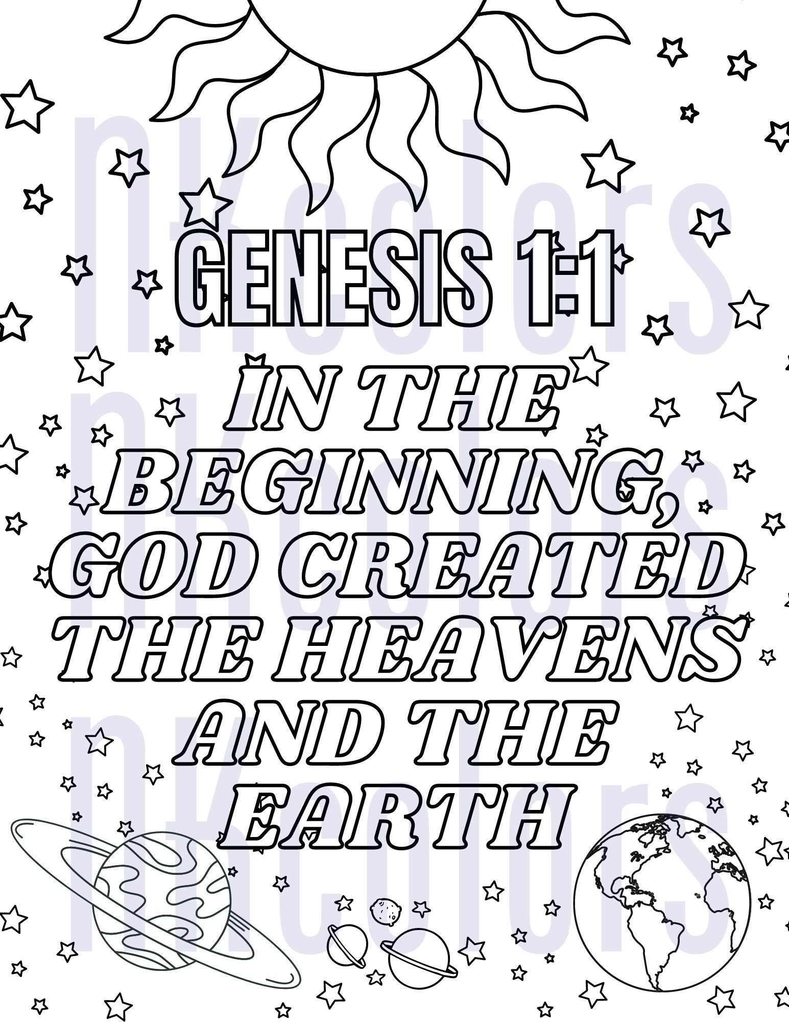 Printable Coloring Pages About Genesis