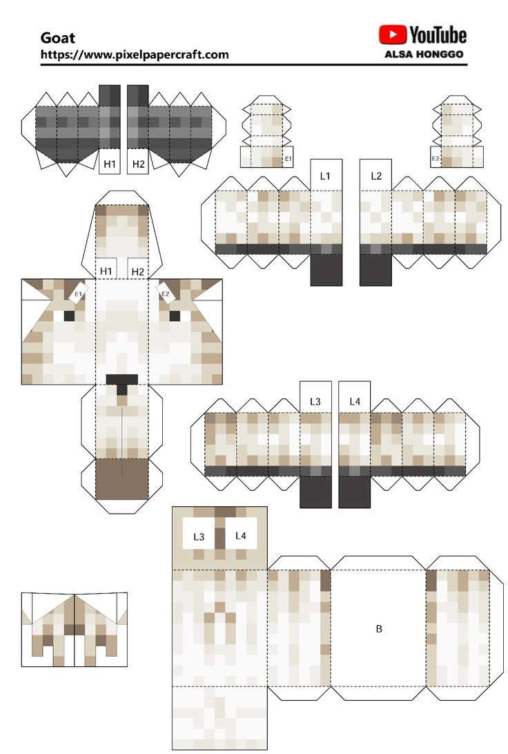 Goat Papercraft Minecraft Goat Papercraft Minecraft