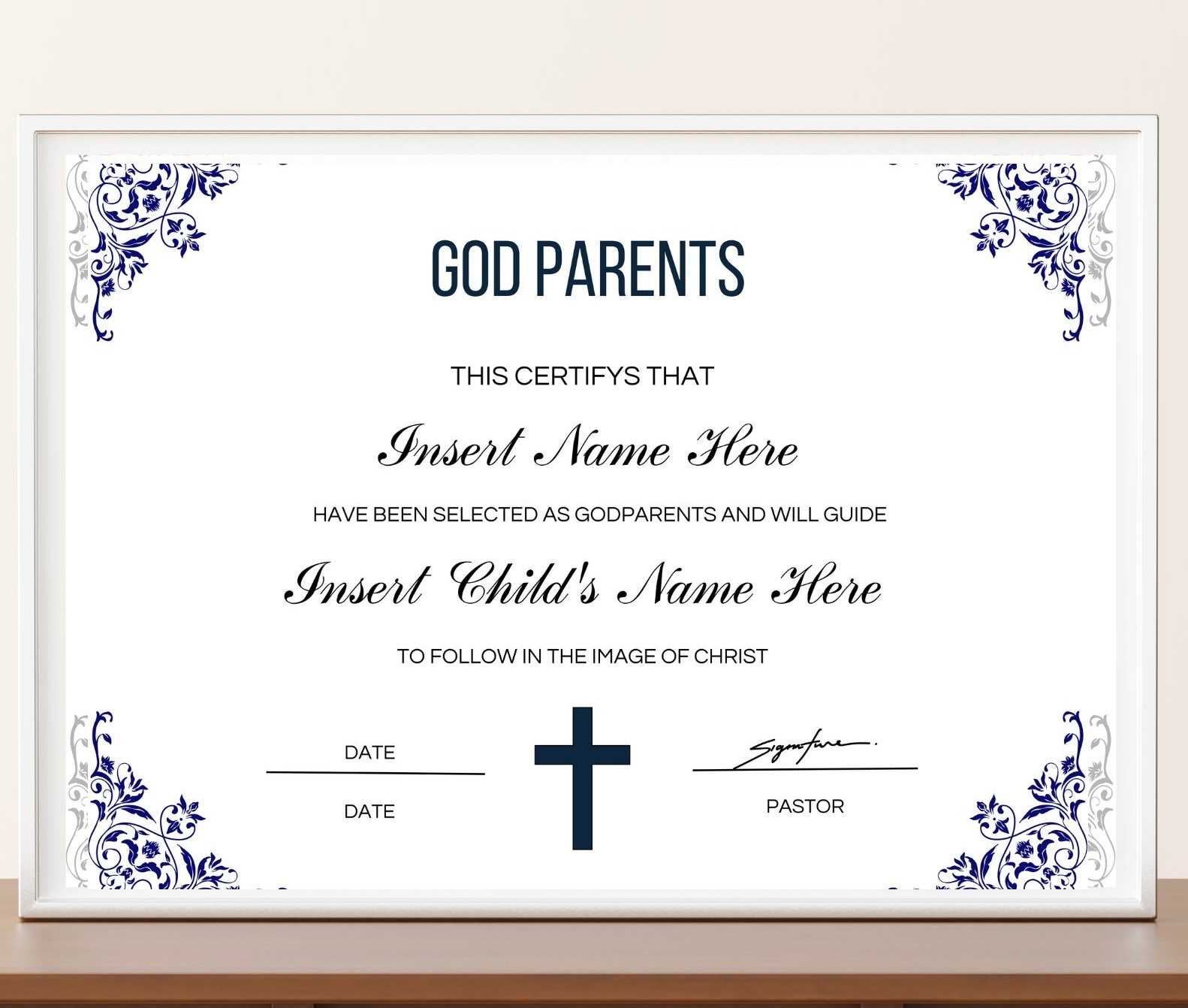 Godparents Certificate Template Baptism Certificate Download PDF Editable Godparents Certificate Godparents Prints church DIY Certifcate Etsy