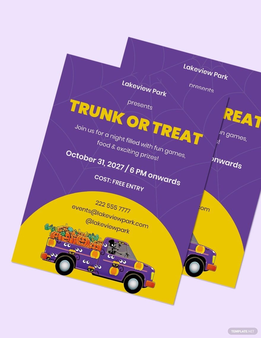Halloween Trunk Or Treat Flyer Template In Illustrator PSD Word Publisher Google Docs Pages Download Template