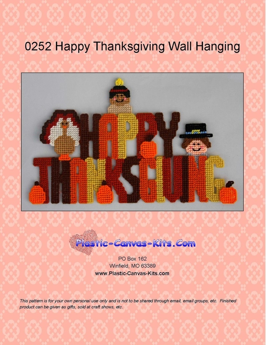 Happy Thanksgiving Sign Pilgrim Indian Turkey Plastic Canvas Pattern Or Kit EBay