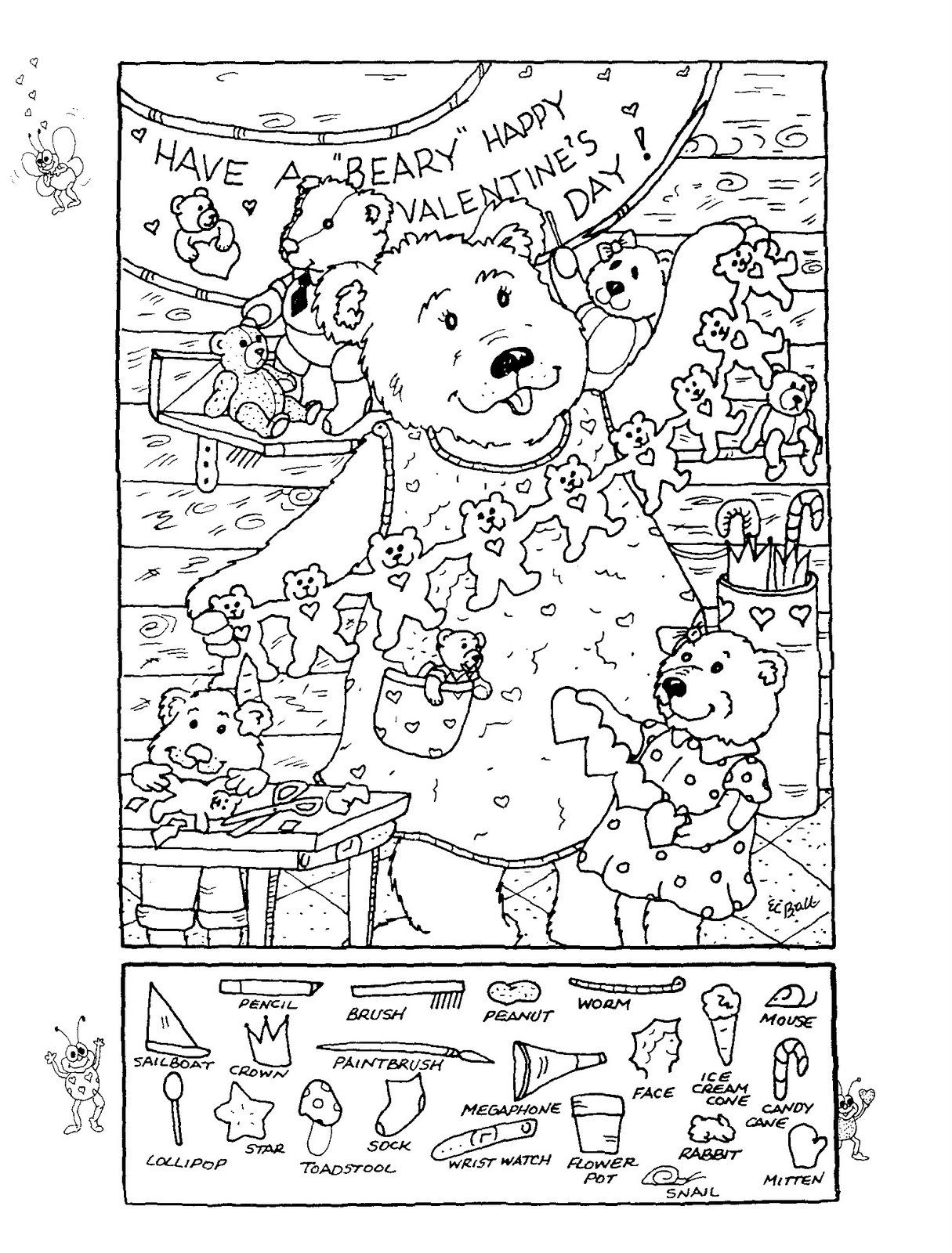 Hidden Picture Puzzle For Valentines Day Worksheets Library