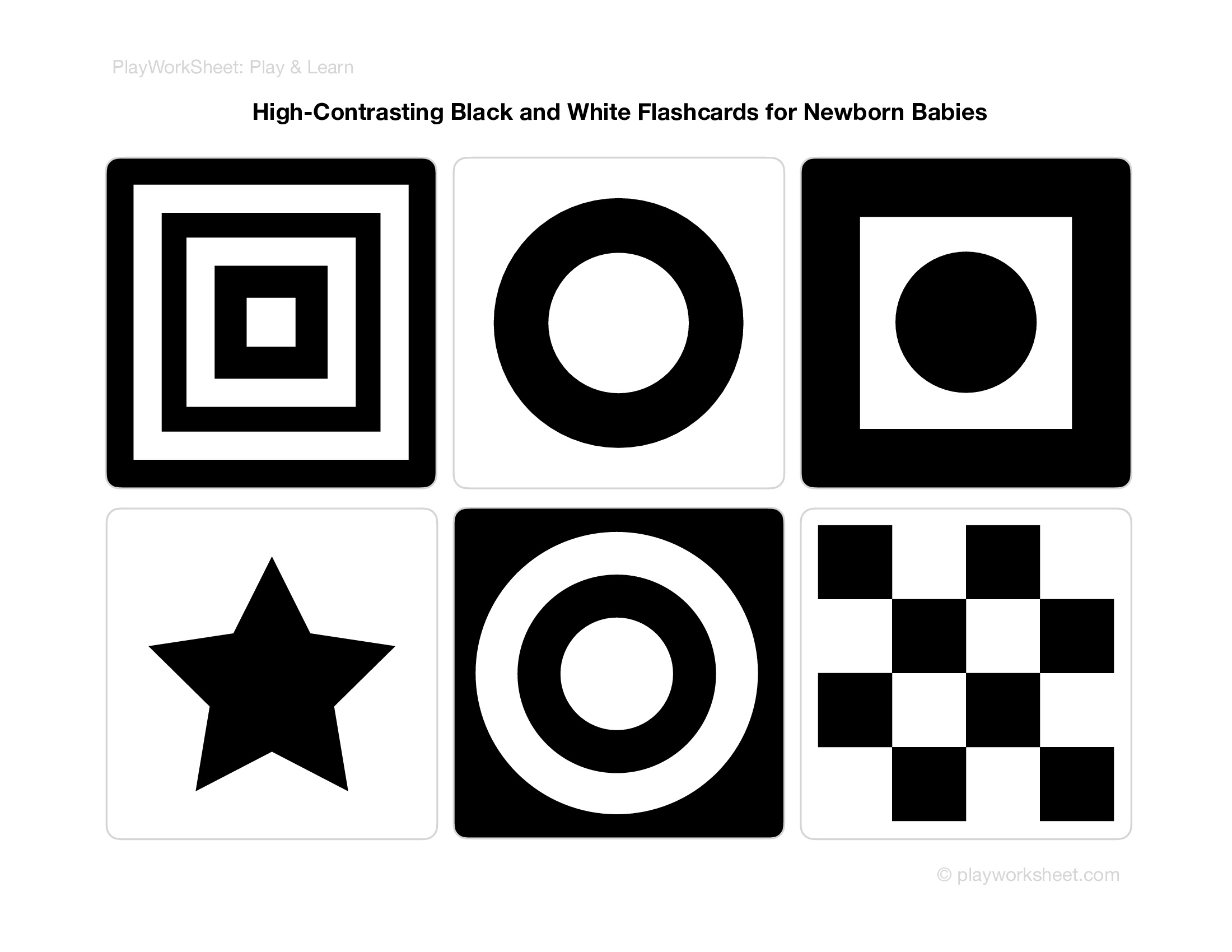 High Contrasting Black And White Flashcards For Newborn Babies Free Printables For Kids