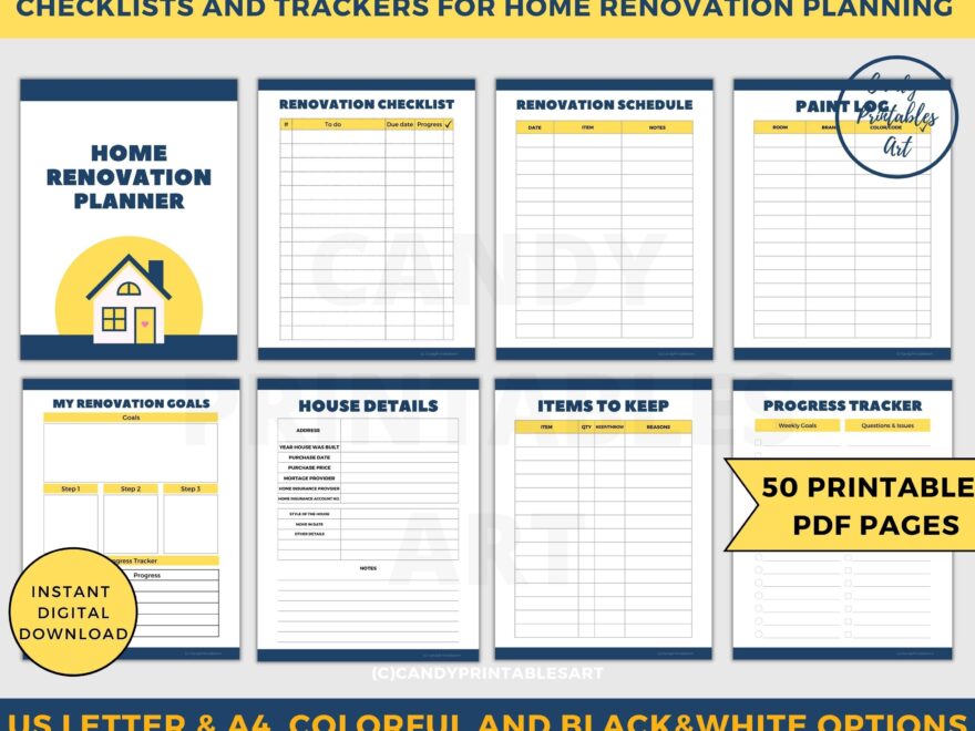 Home Renovation Planner House Remodel Checklist Renovation Binder Printable Etsy UK
