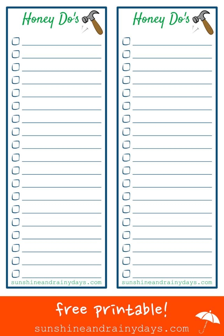 Honey Do s Printable 