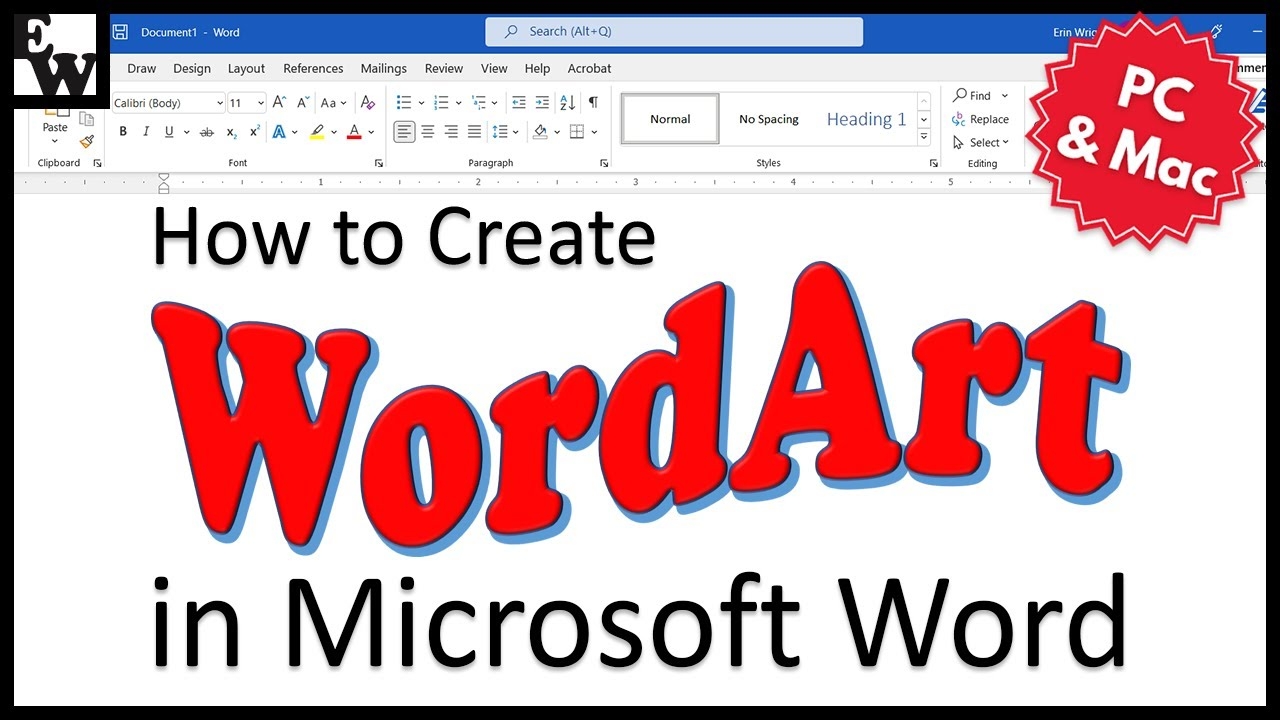 How To Create WordArt In Microsoft Word PC Mac YouTube