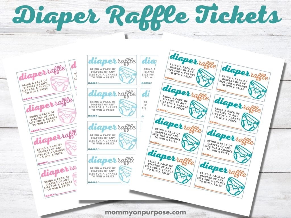 Free Printable Diaper Raffle Sign