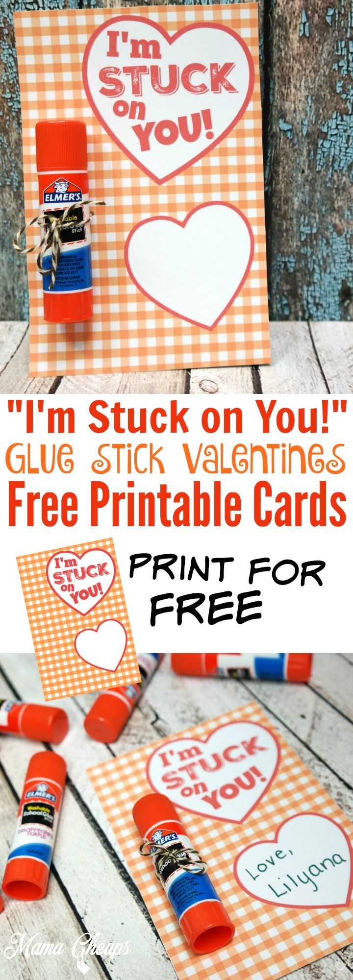 I m Stuck On You Glue Stick Valentine FREE Printable Cards Mama Cheaps 