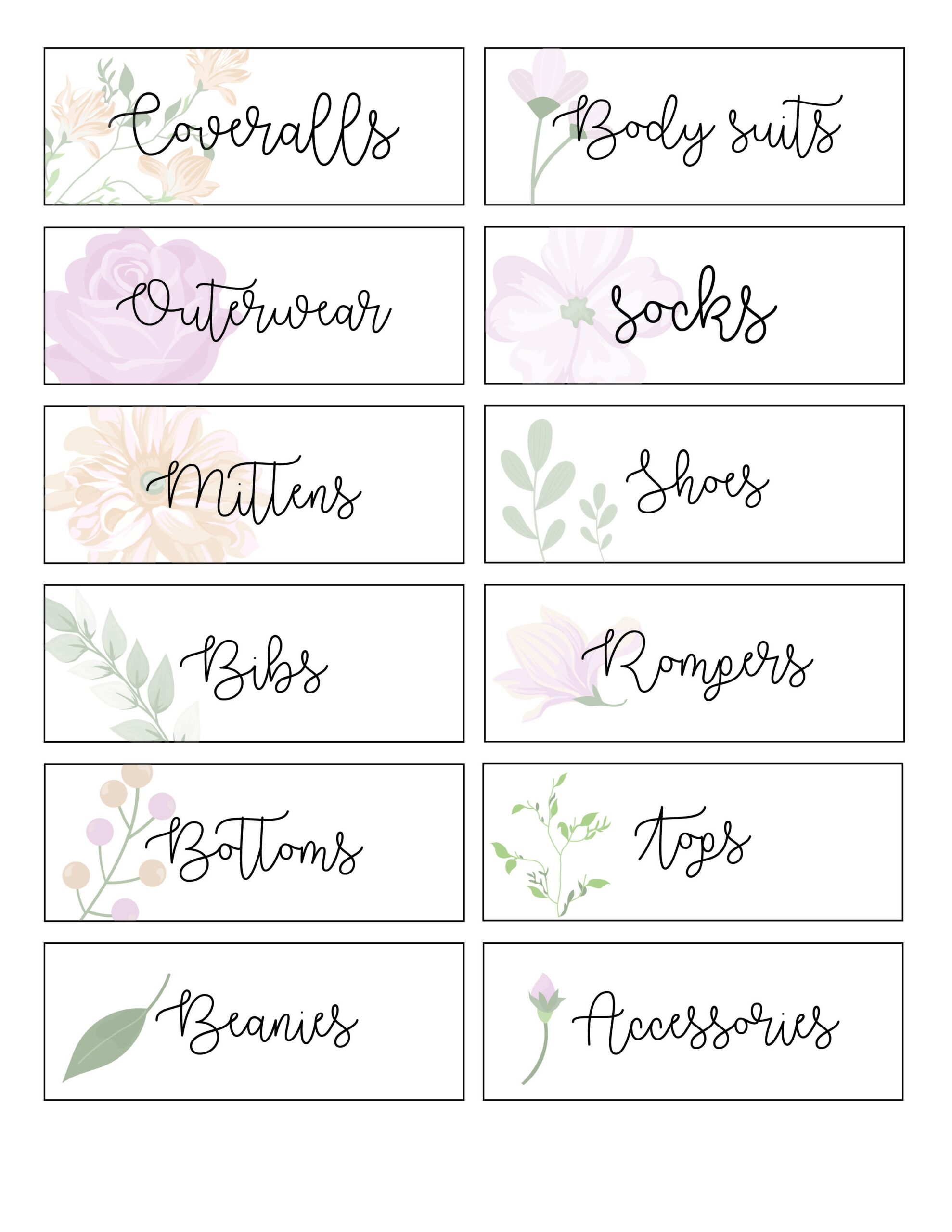 I Made Some Labels For Organizing Babys Clothes Feel Free To Worksheets Library
