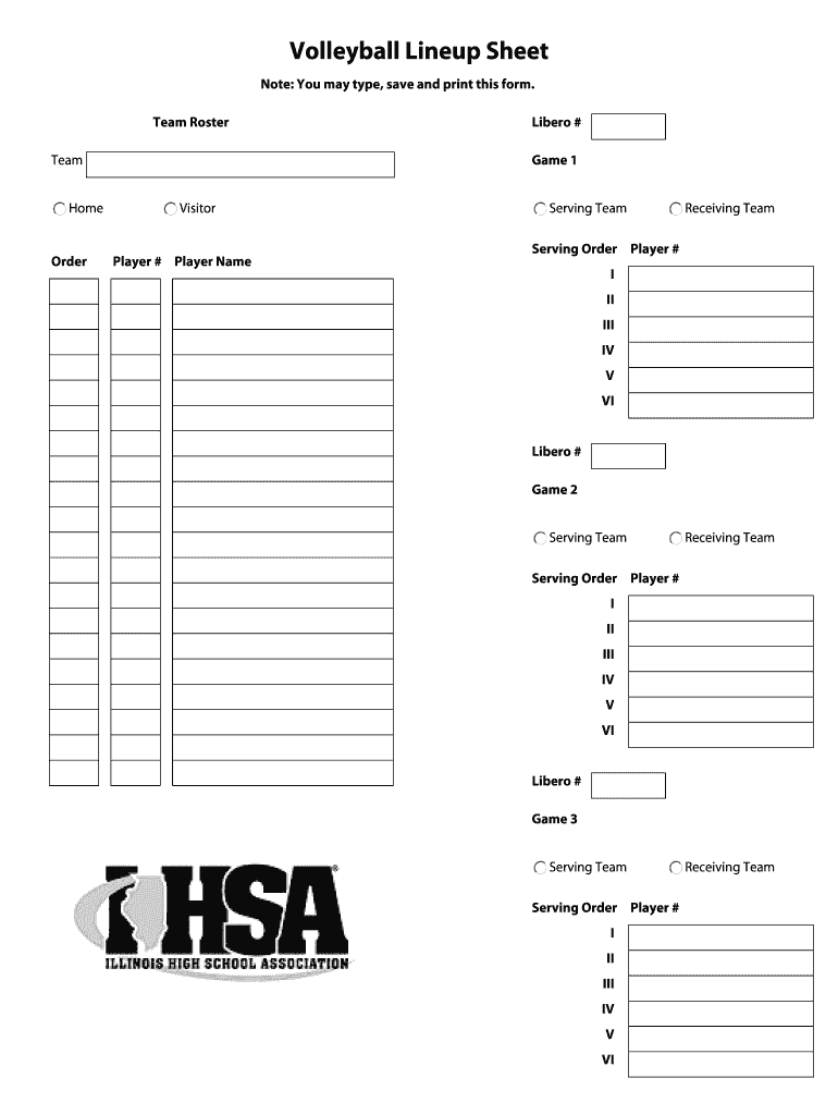 Ihsa Volleyball Lineup Sheet Fill Out Sign Online DocHub