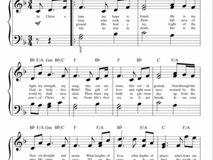 In Christ Alone By Keith And Kristyn Getty Easy Piano Digital Sheet Music Sheet Music Plus