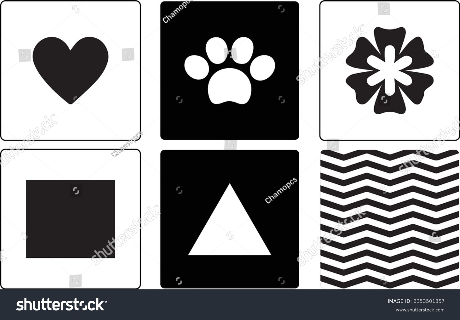 Infant Visual Stimulation Patterns Black White Stock Vector Royalty Free 2353501857 Shutterstock