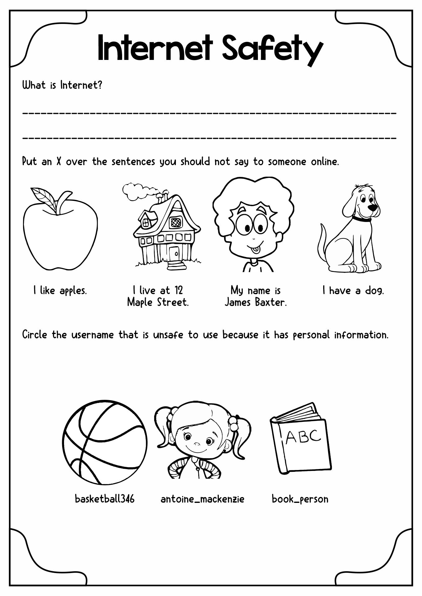 Internet Safety Worksheets For Elementary Students Engaging Activities For Online Security