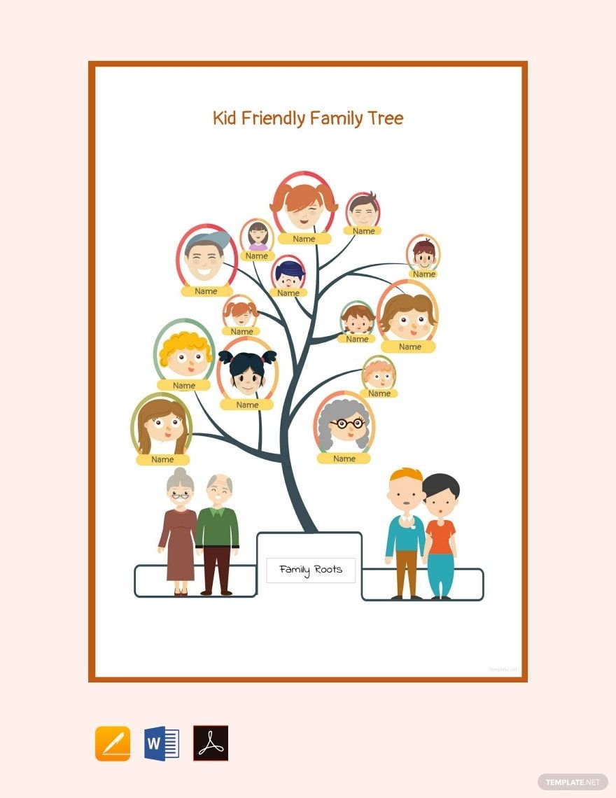 Kid Friendly Family Tree Template In Pages Word PDF Google Docs Download Template