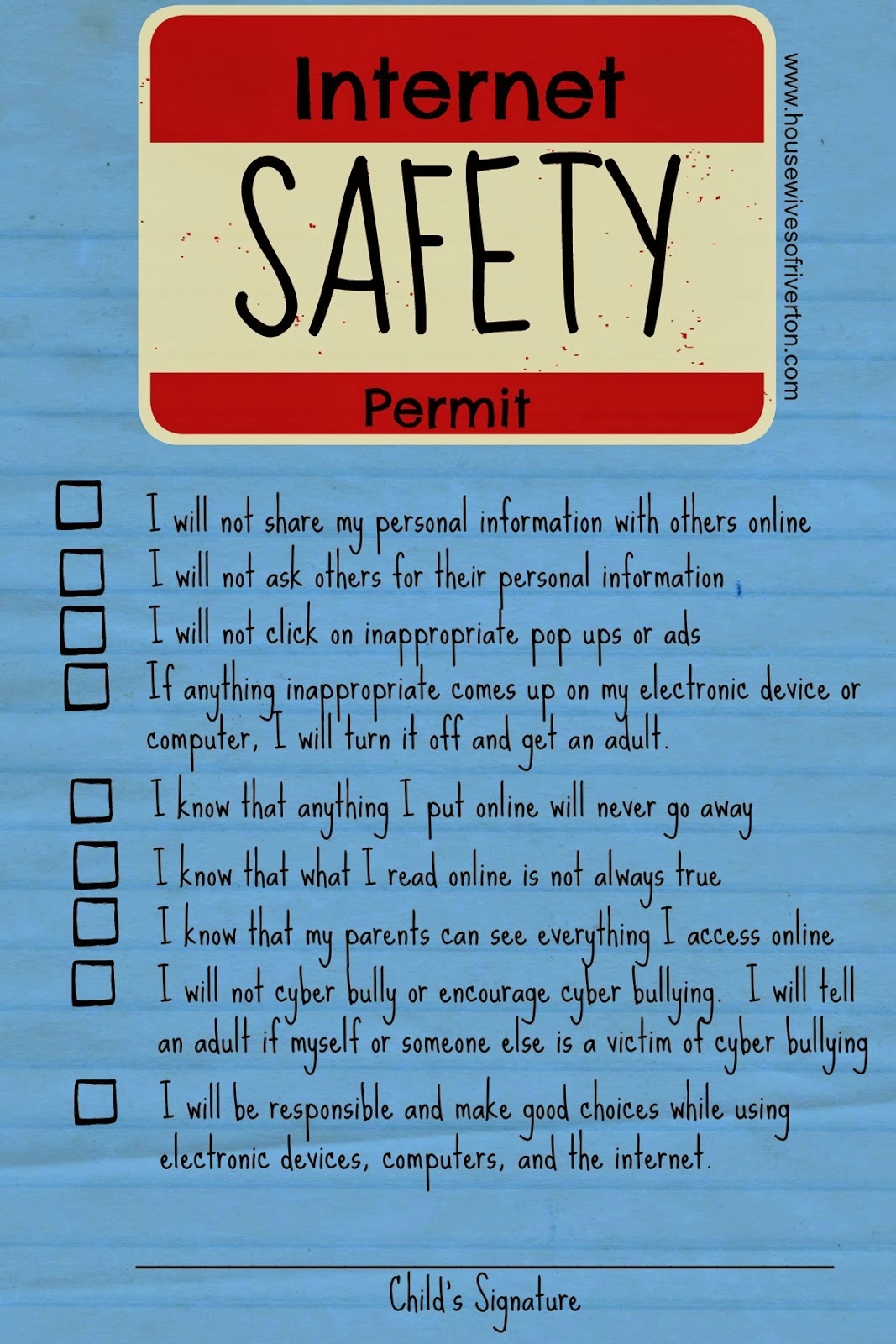 Free Printable Internet Safety Worksheets