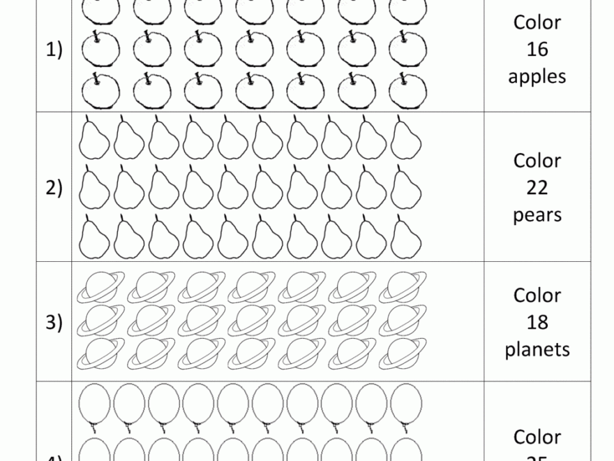 Kindergarten Counting Worksheets