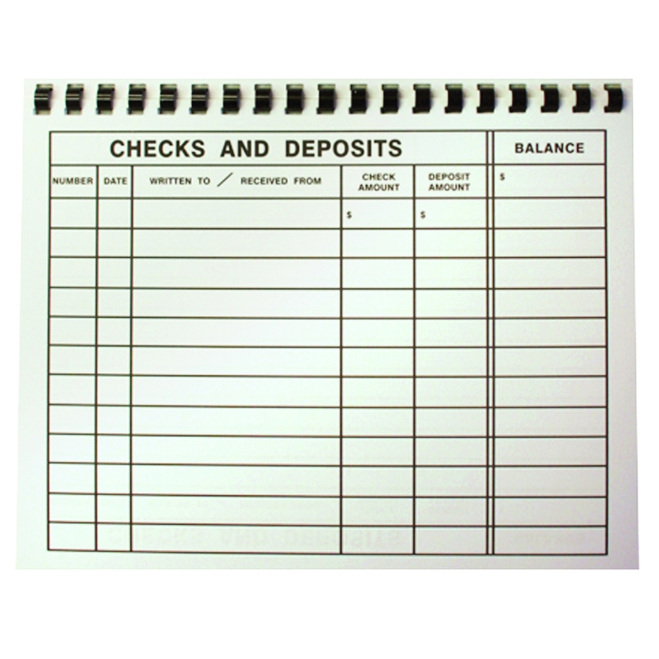 Full Page Printable Check Register