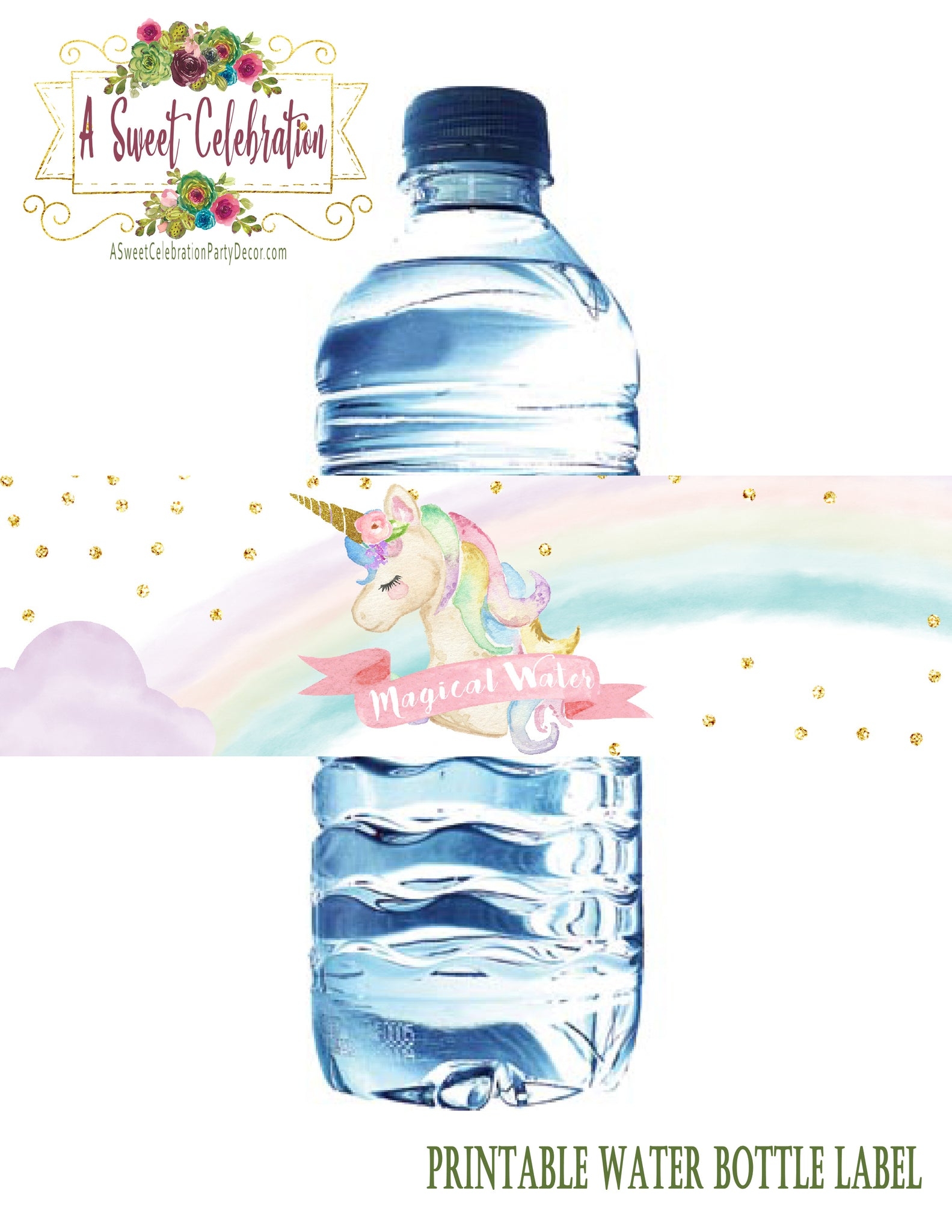 Free Printable Unicorn Bottle Labels