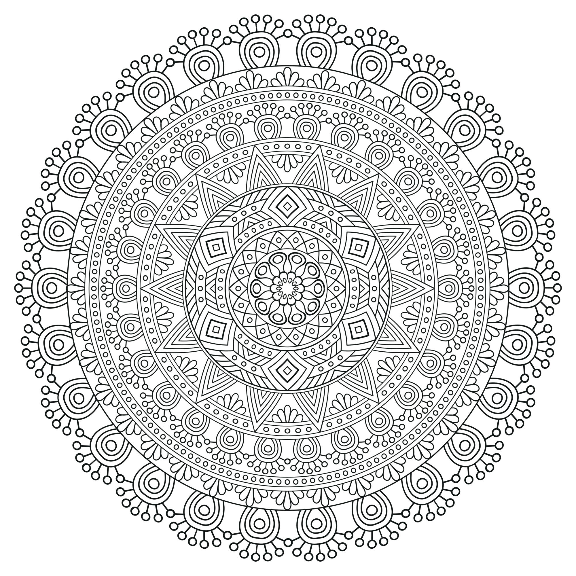 Mandala With Multiple Levels Very Difficult Mandalas for Adults 