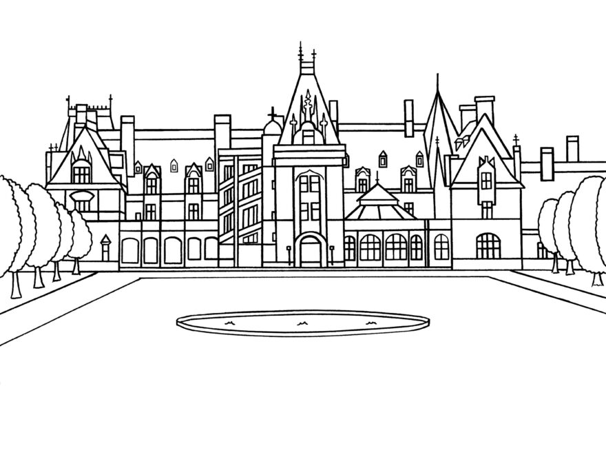 Mansion Childrens Coloring Page Castle Coloring Page Biltmore Coloring Page North Carolina Coloring Page Digital Download Coloring Page Etsy Canada