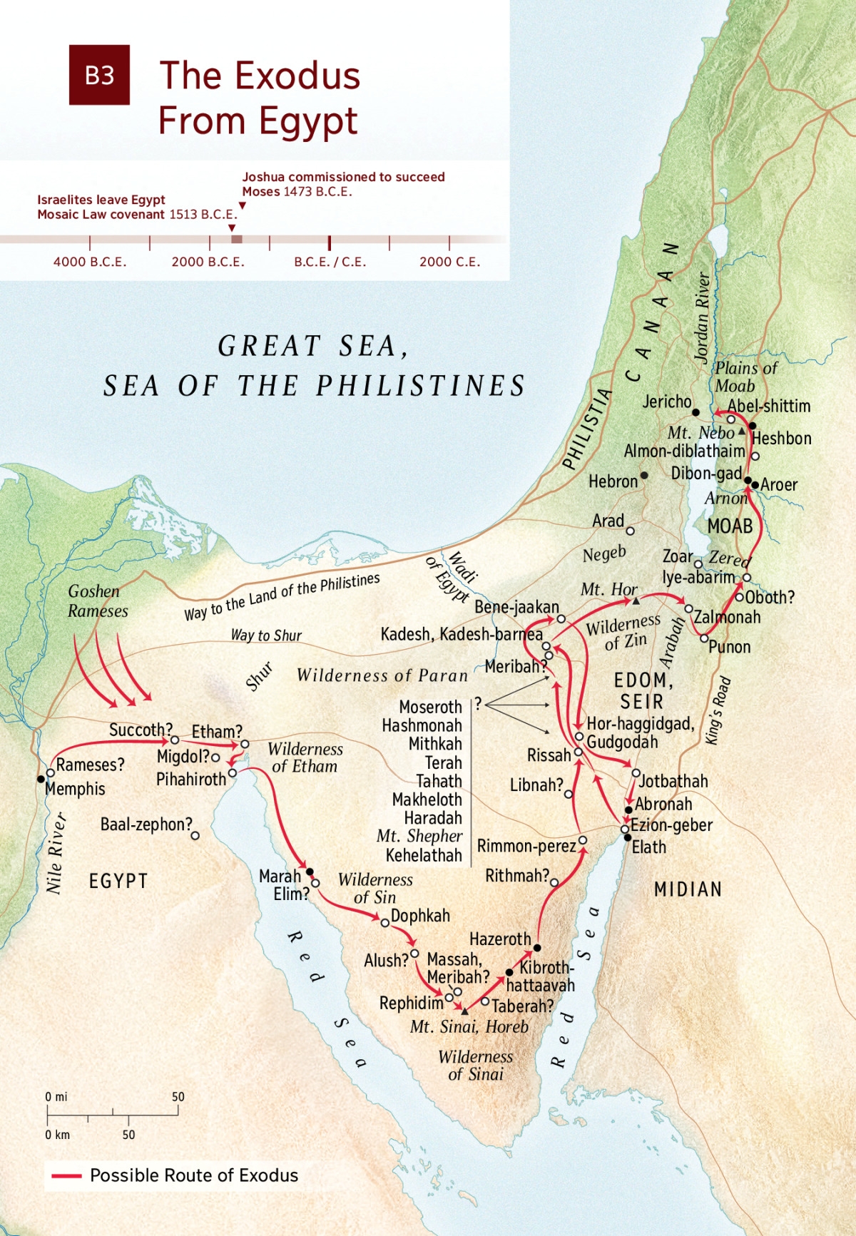 Free To Print Printable Exodus Route