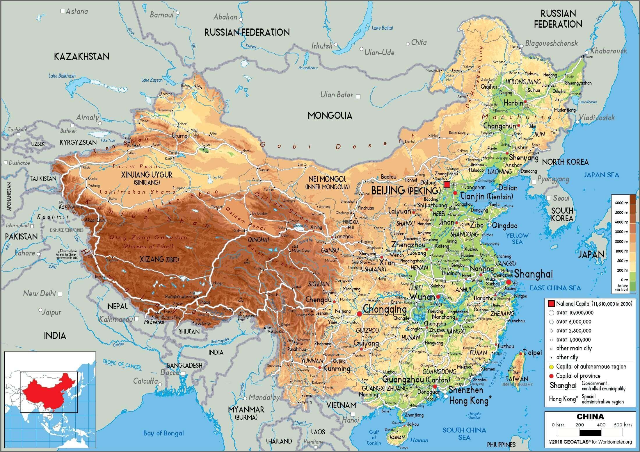 Printable Map Of China With Cities