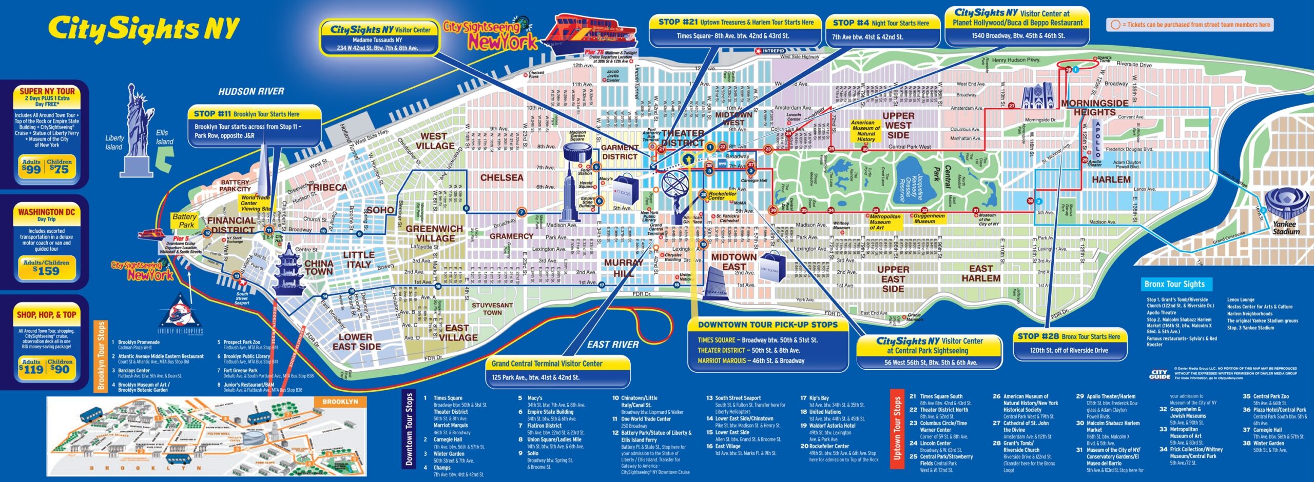 Printable Map Of New York City With Attractions