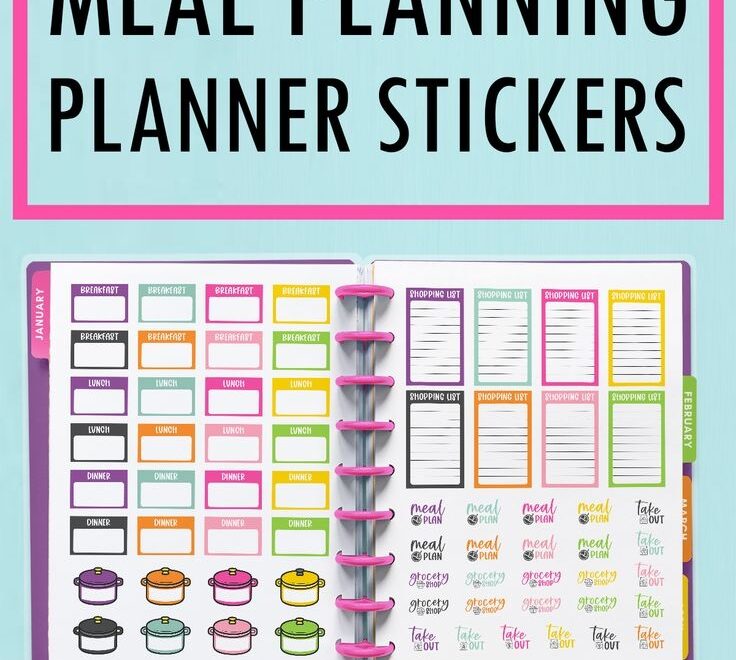 Meal Planning Stickers Free Printable Digital Menu Planning Stickers