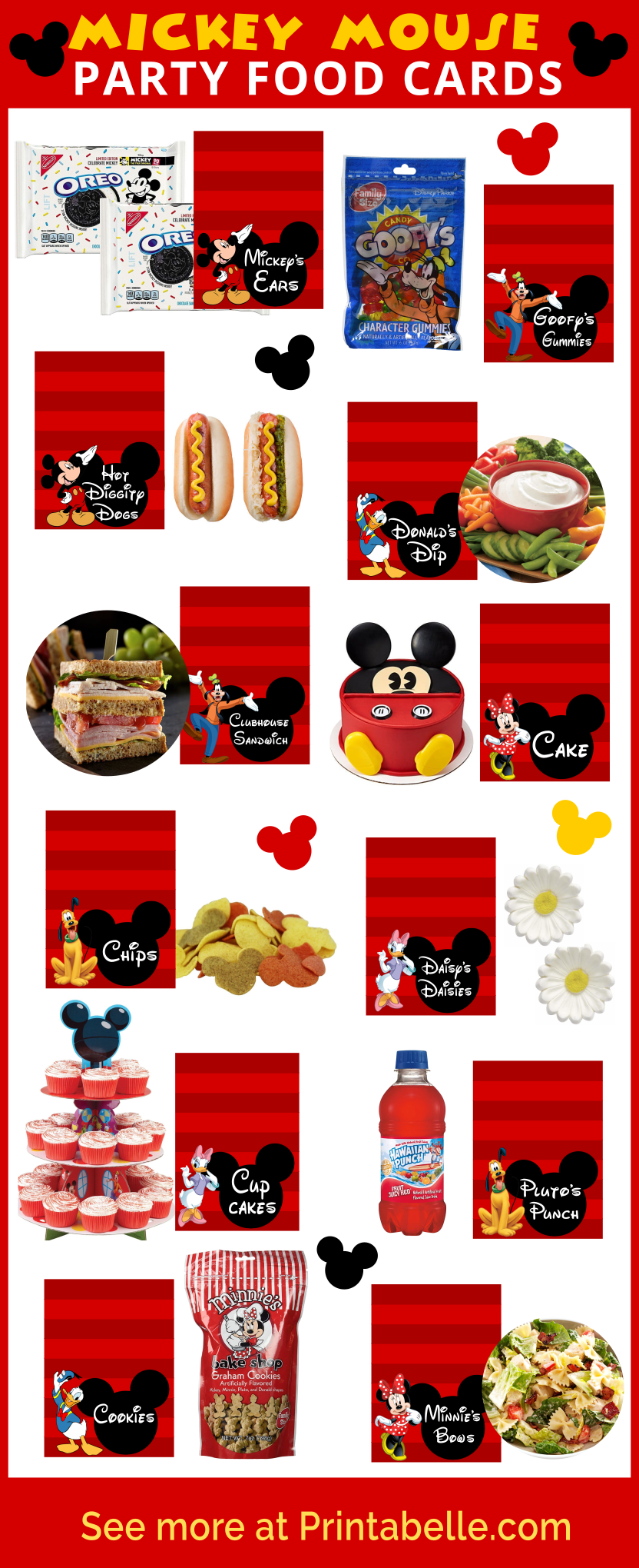 Mickey Mouse Party Food Labels Free Printables