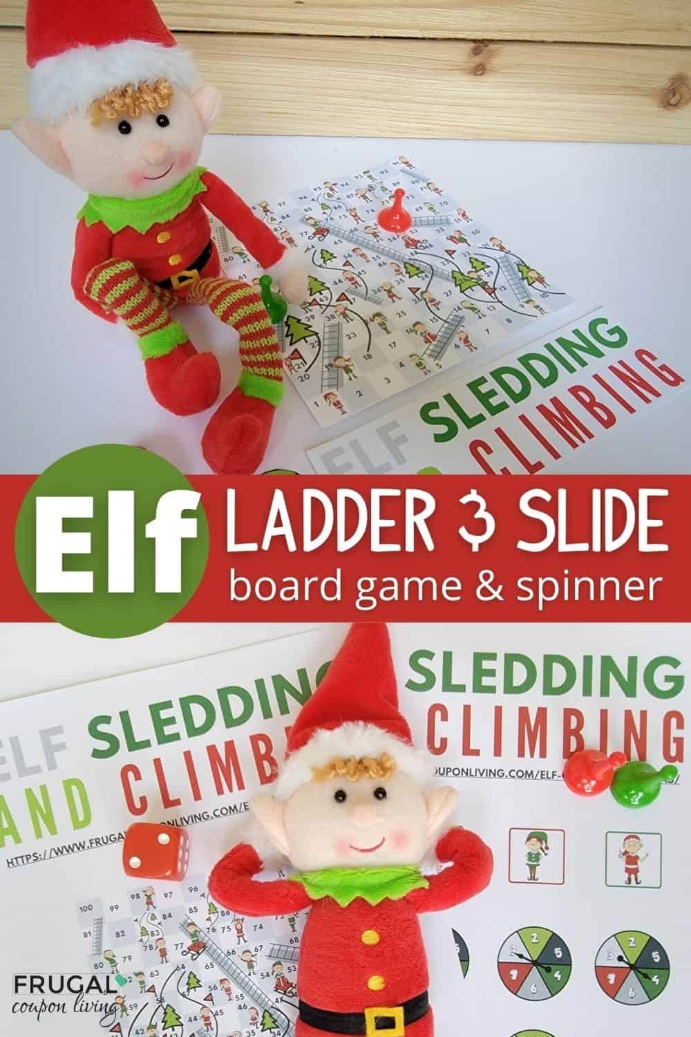 Miniature Christmas Game Board Elf Sized Sledding Climbing