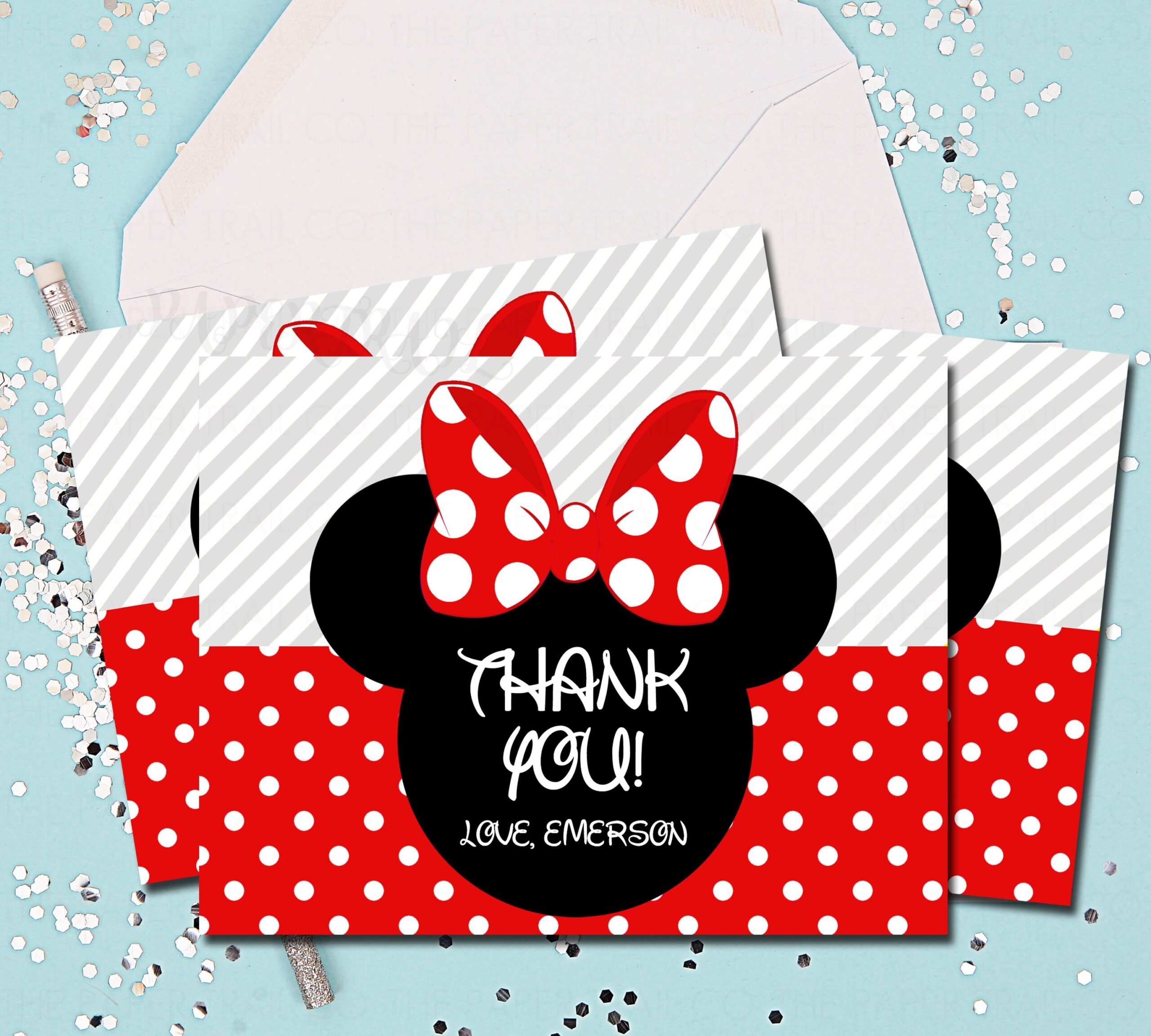 Minnie Mouse Printable Template Thank You Cards