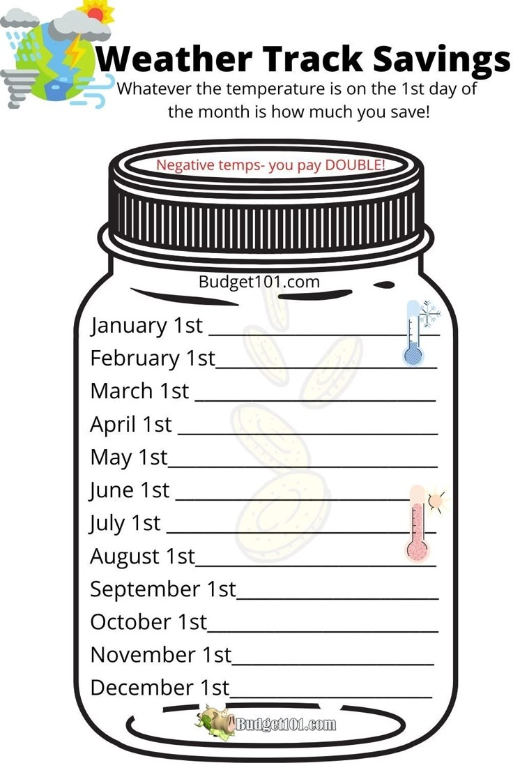 Free Printable Mason Jar 6 Months Savings Chart