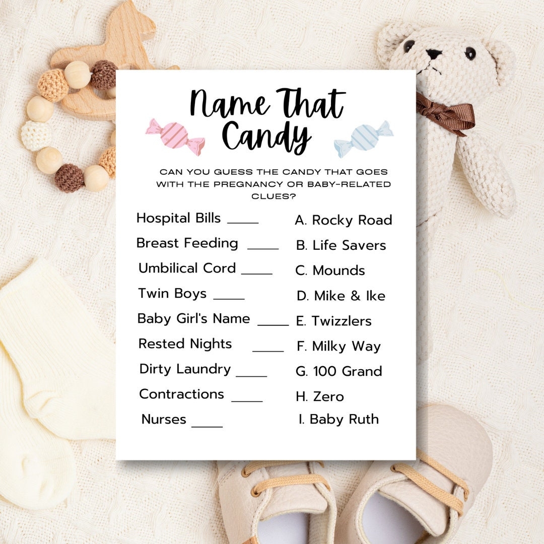 Name That Candy Bar Game Printable
