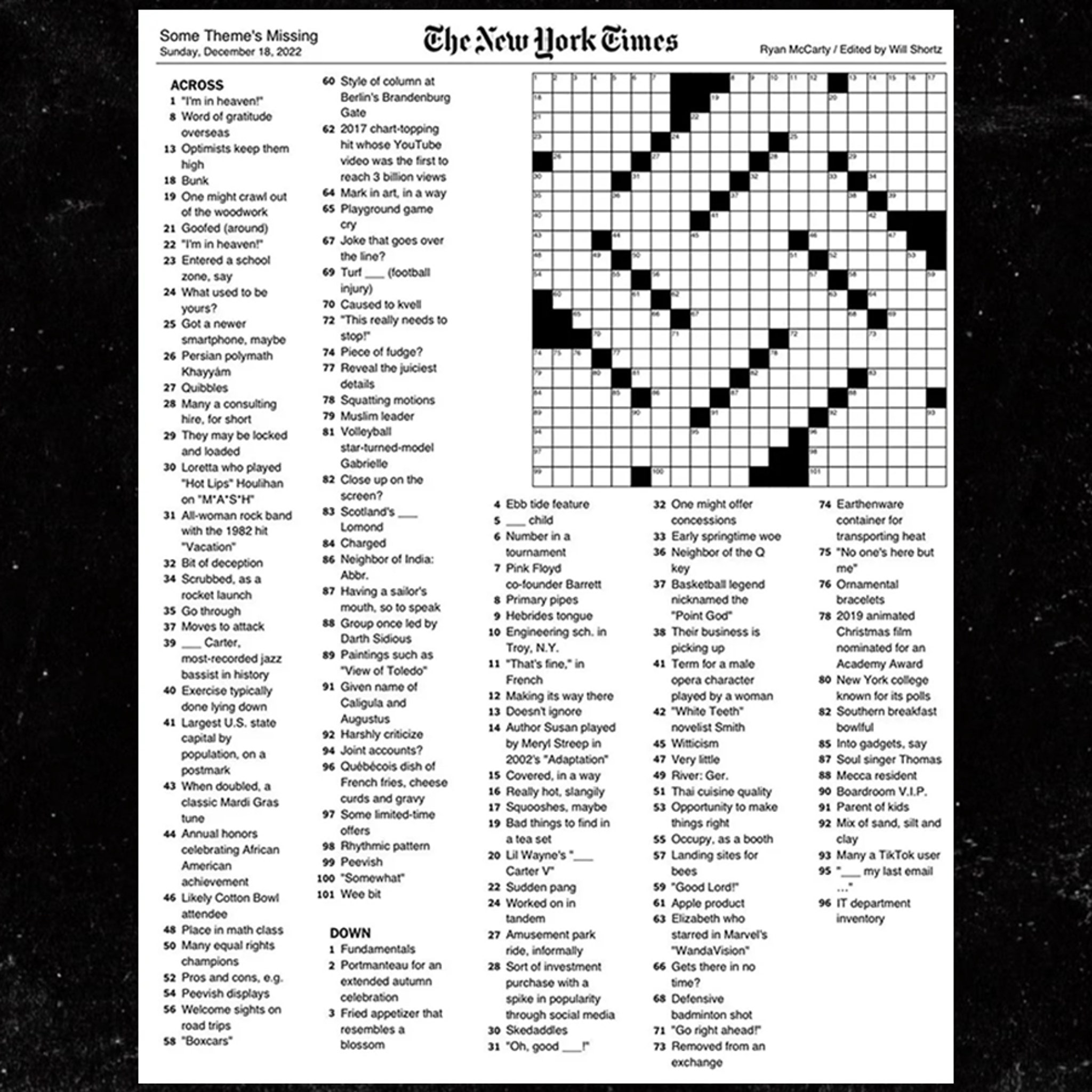 New York Times Wednesday Crossword Printable