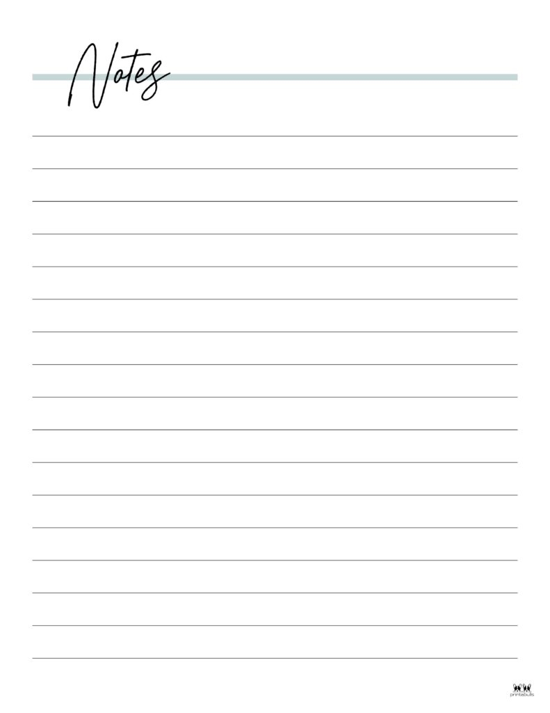 Note Pages Templates 30 FREE Printables Printabulls