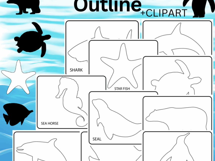 Ocean Animals Outline Templates Sea Animals Clipart Made By Teachers