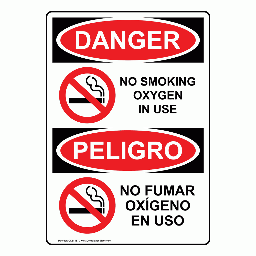 Printable No Smoking Oxygen In Use Sign