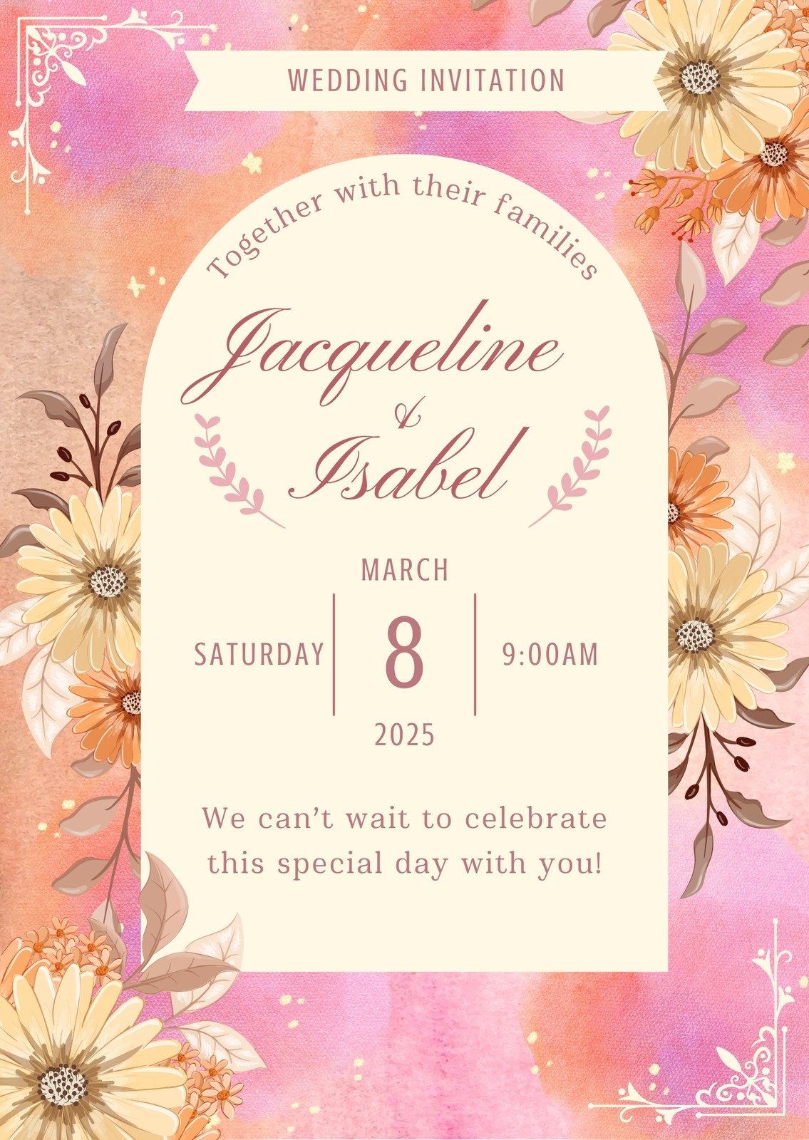 Page 3 Free Wedding Reception Invitation Templates To Edit Canva
