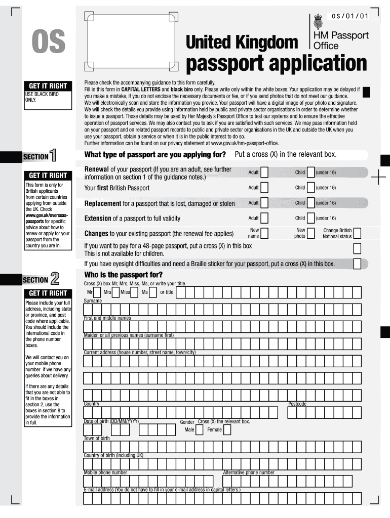 Passport Form Uk Download Fill Online Printable Fillable Blank PdfFiller