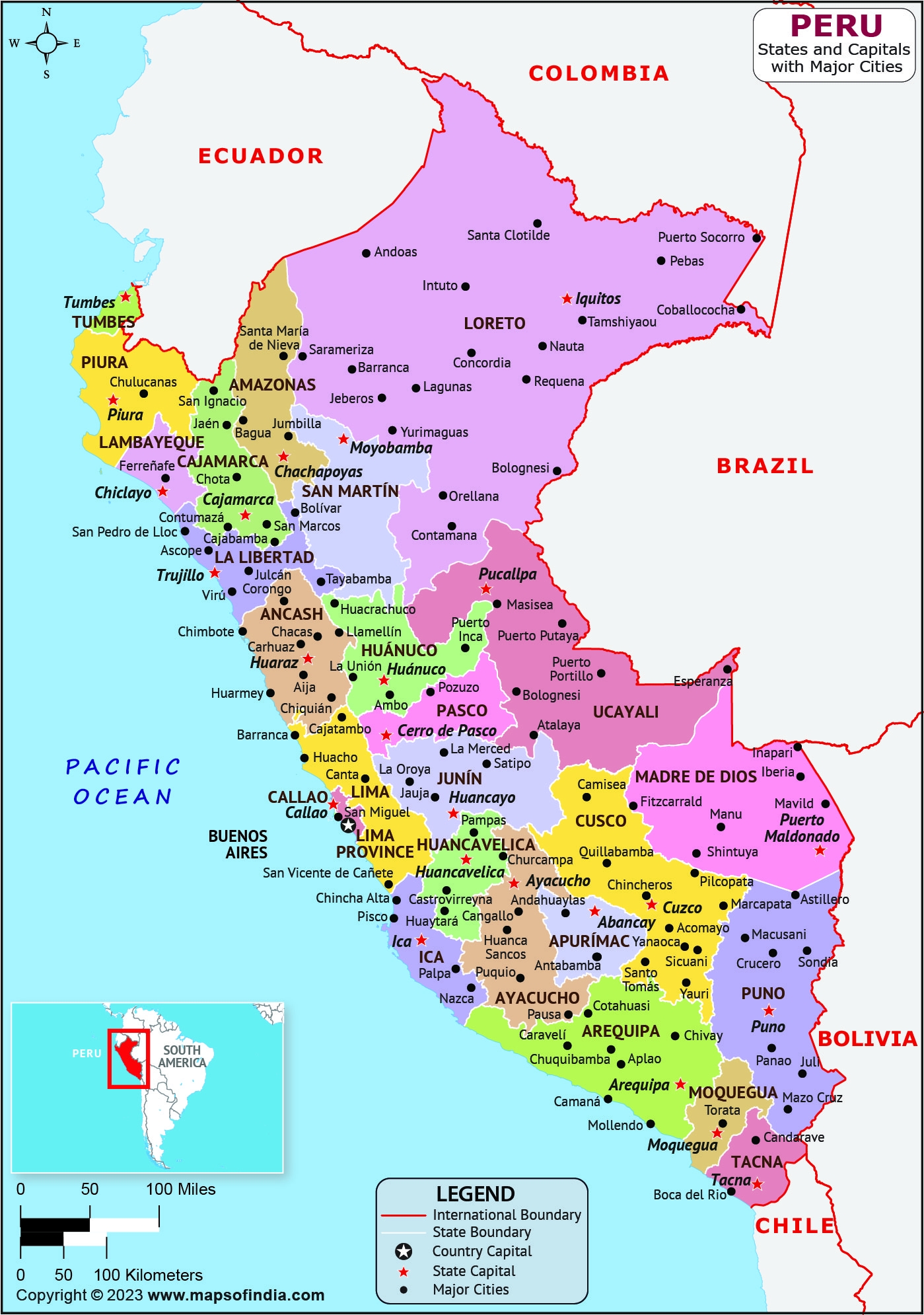 Peru Map HD Political Map Of Peru