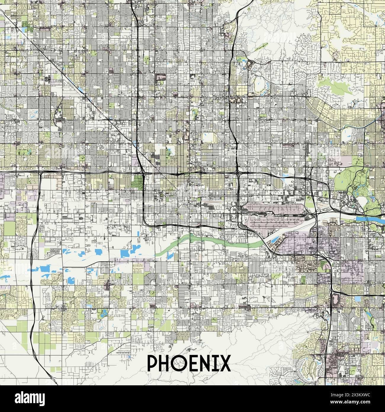Phoenix Map Metropolitan Stock Vector Images Alamy