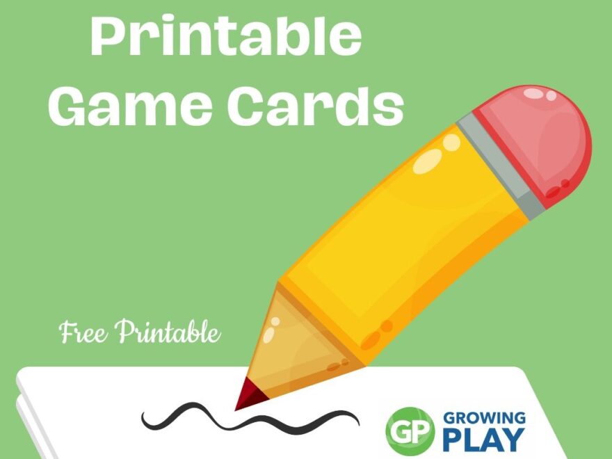Pictionary Printable Game Cards Free Growing Play